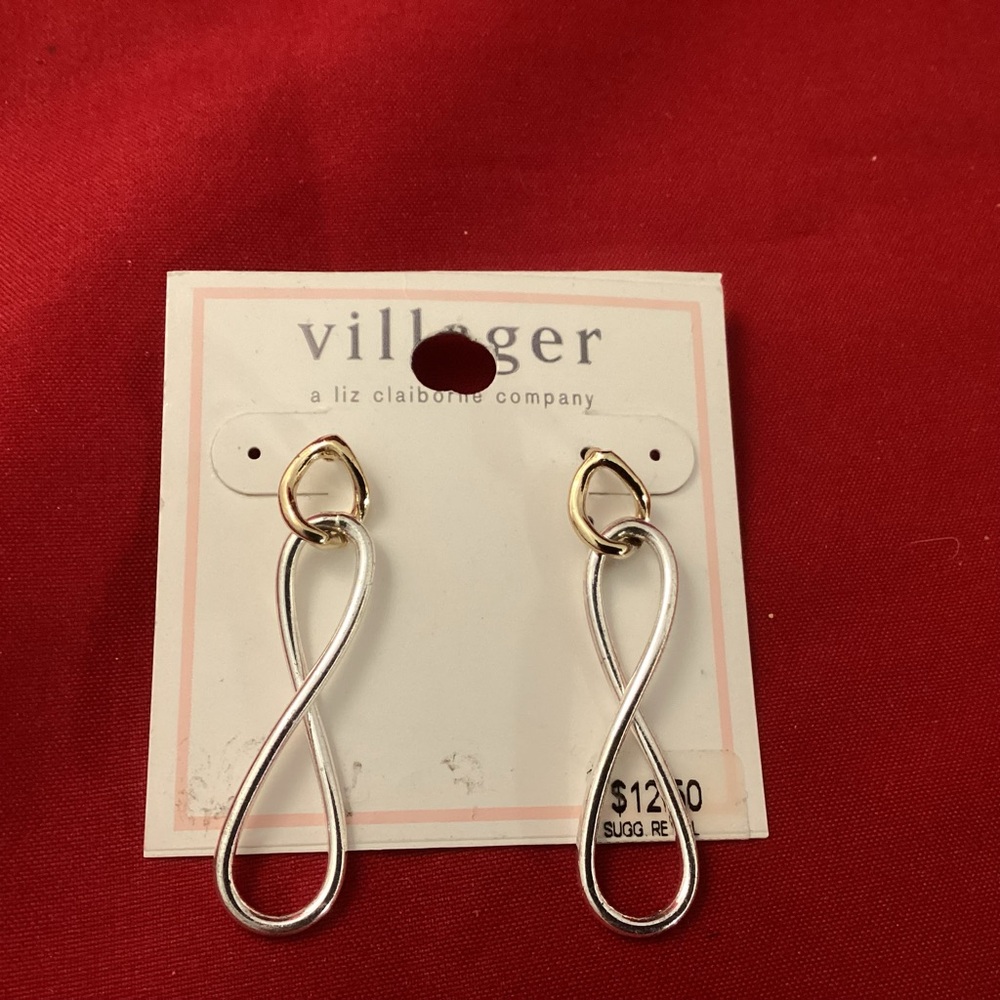 Villager gold tone and silver tone dangle earrings